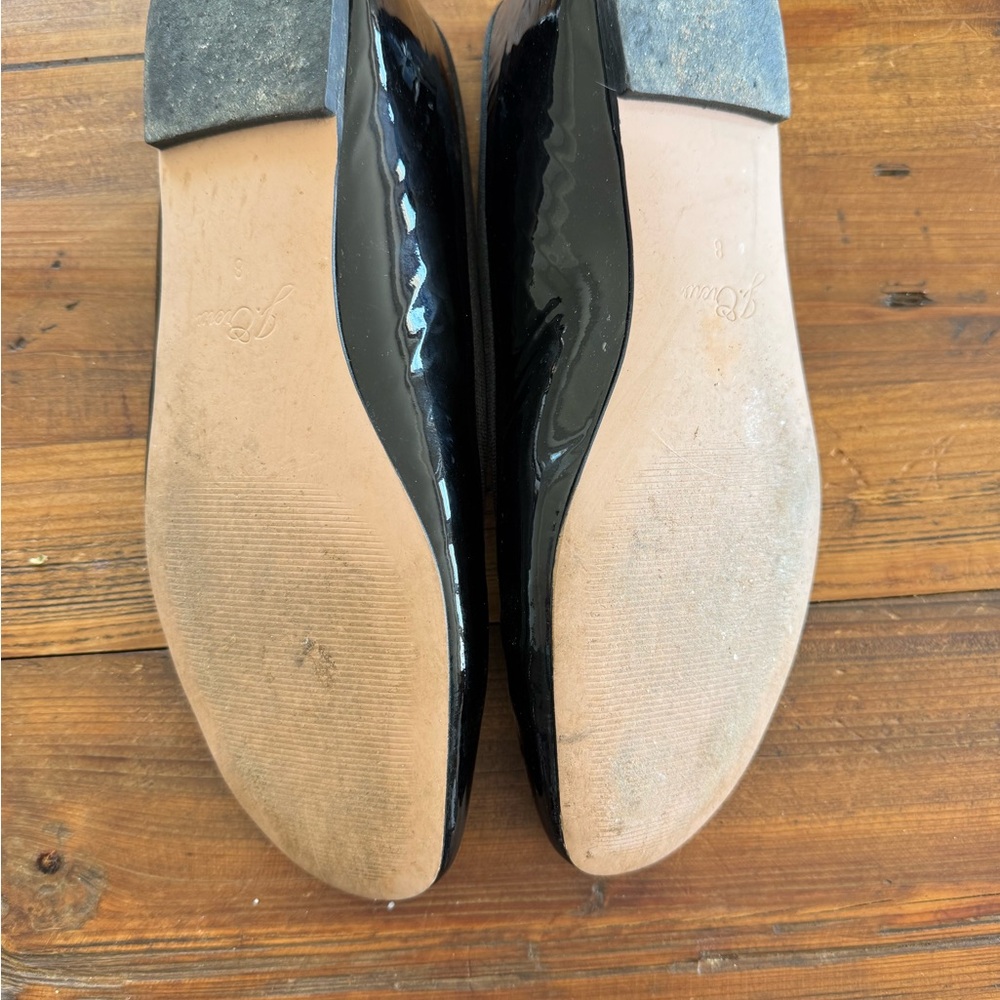 J Crew Glossy Black Ballet Flats size 8 - Picture 2 of 5
